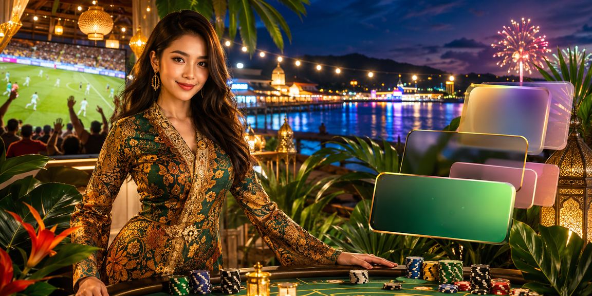 Paparan hiburan kasino Malaysia dengan motif batik pada platform adv160