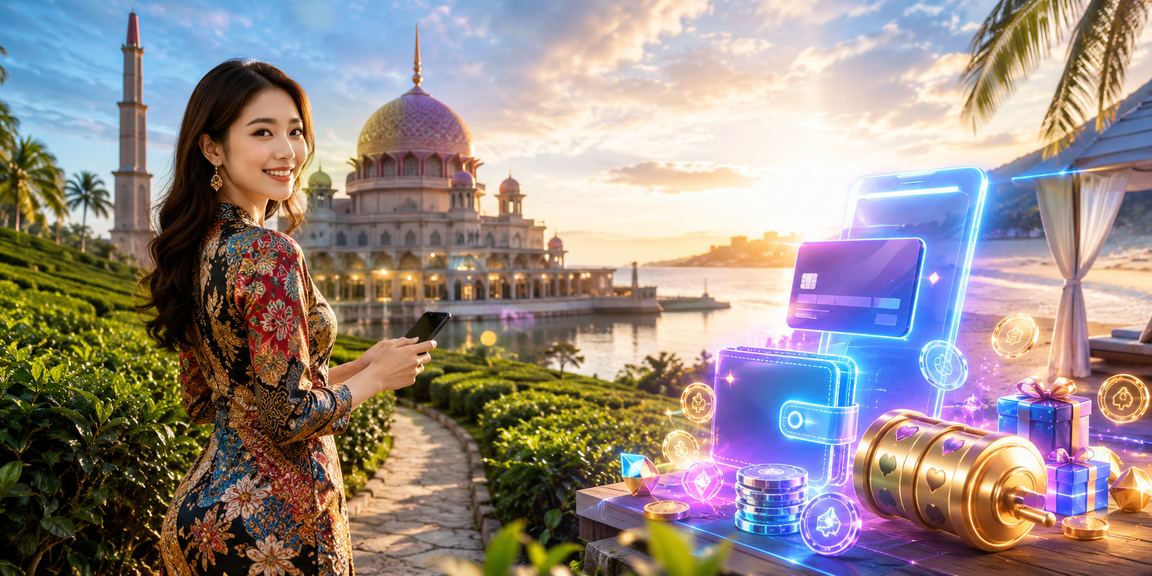 Pengguna Malaysia mengakses loteri dalam talian adv160 dengan motif batik Putrajaya